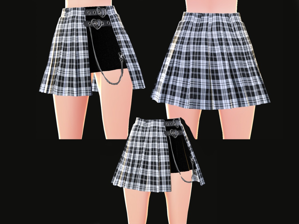 Plaid Goth Mini Skirt (VRoid Texture)