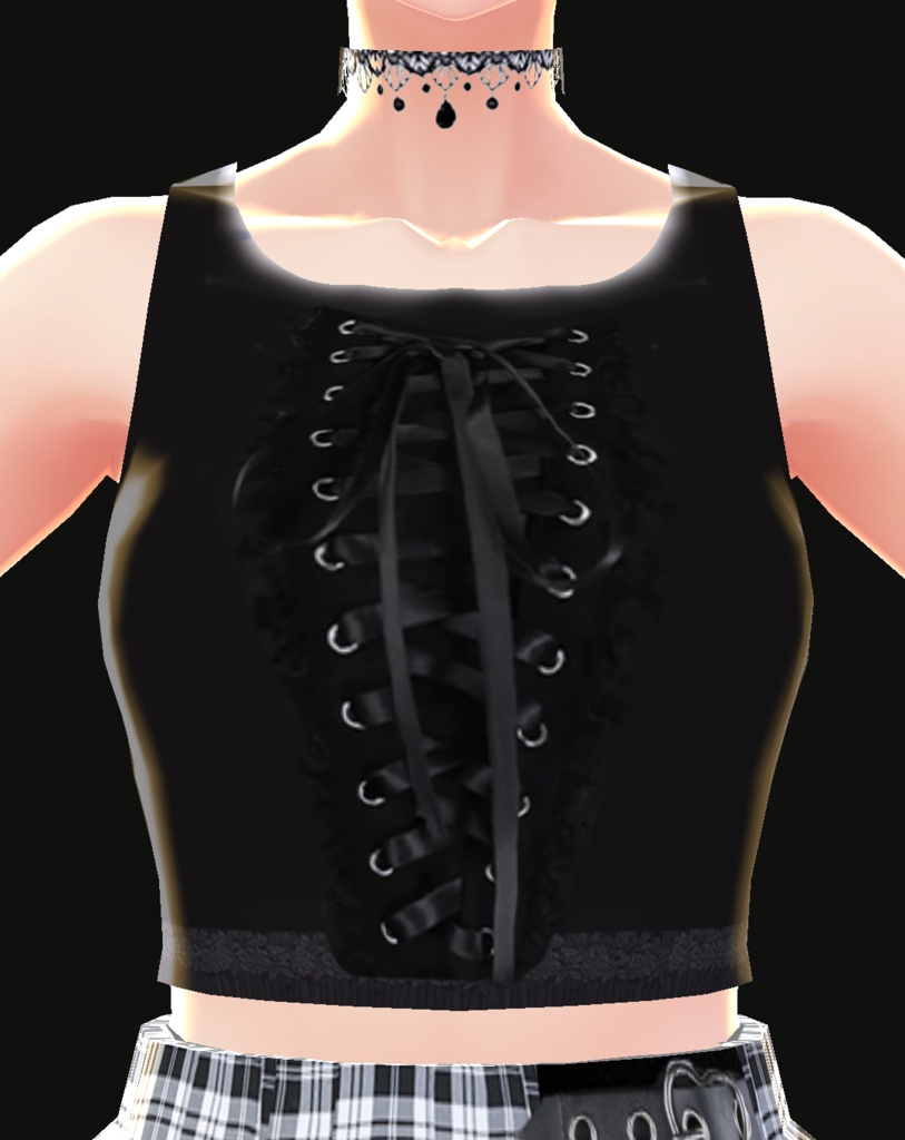 Black Top with Necklace (VRoid Texture)