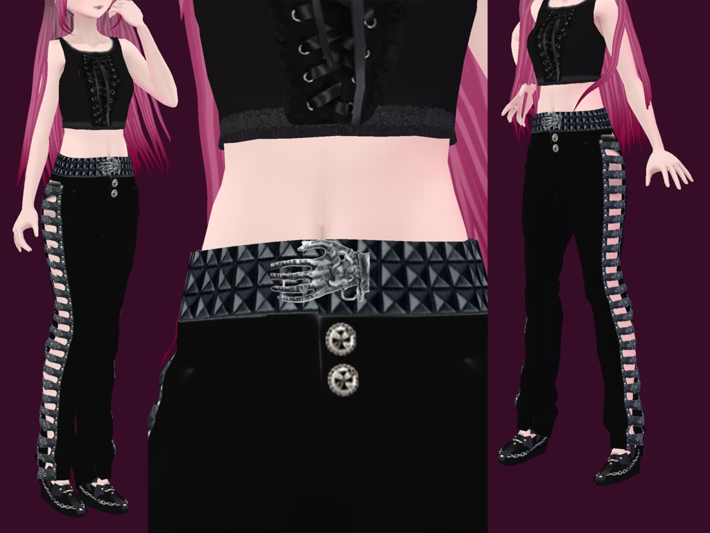 Black Gothic/Punk Pants (VRoid Texture)