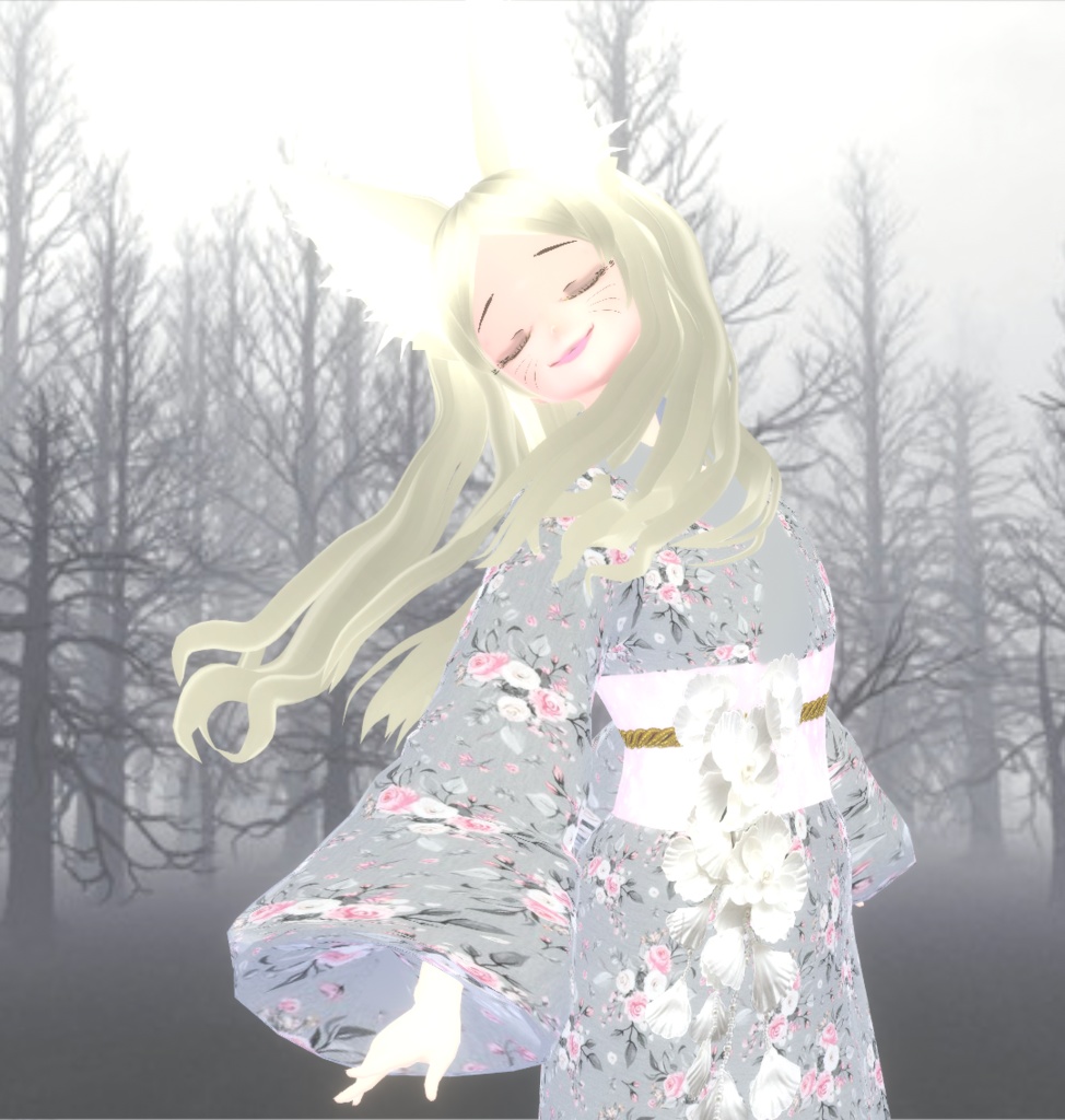 Kimono with flowers (Vroid Texture)
