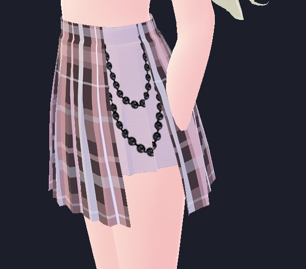 Plaid Miniskirt with black pearls (VRoid Texture)