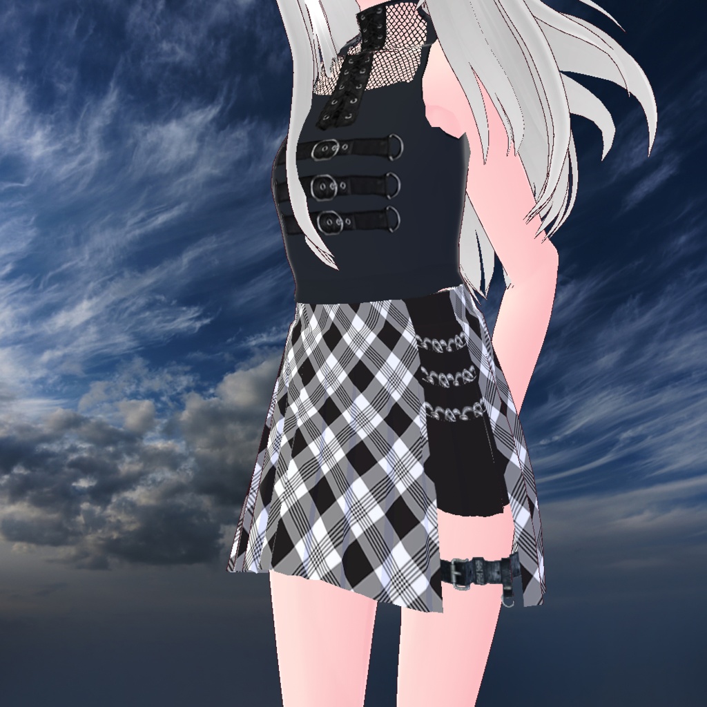 Gothicoutfit (Top and Skirt) VRoid Texture