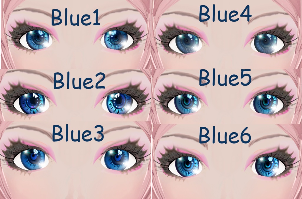 Blue eye textures for VRoid Studio with highlights