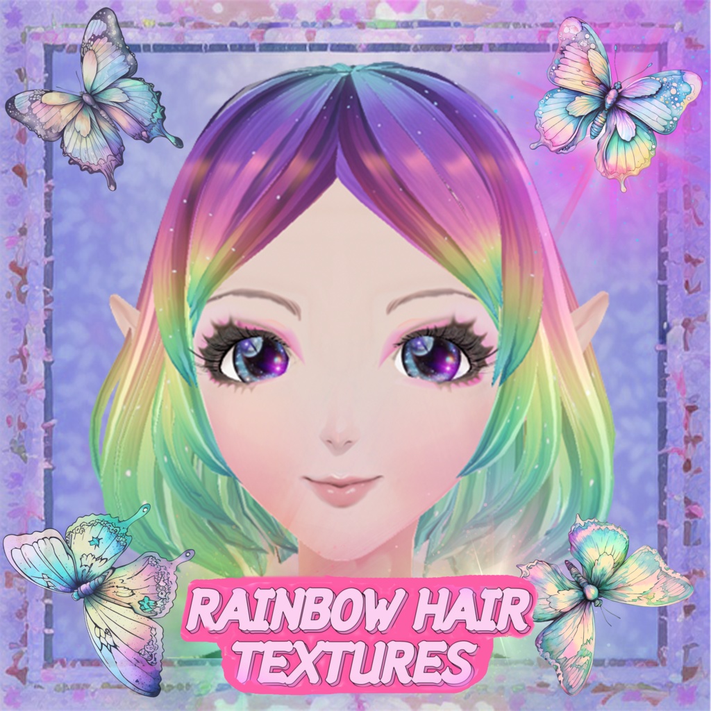 Free! Rainbow Hair Textures for VRoid Studio
