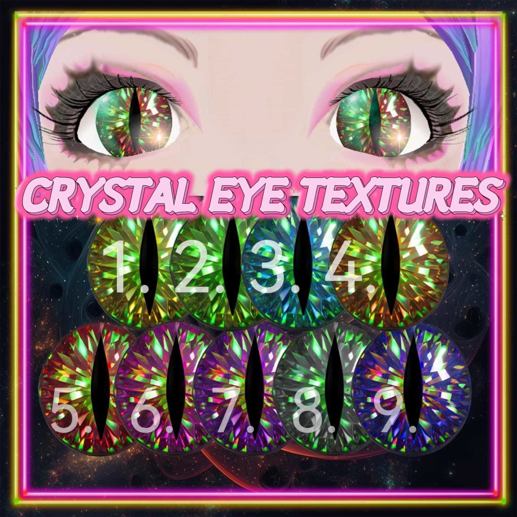 Crystal Dragon Eye Textures with Highlights for VRoid Studio