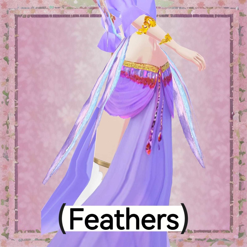 Bellydancedress in four colors and jewelry (VRoid Studio)