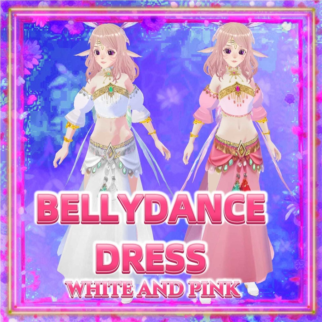 Bellydance Dress white and pink (VRoid Studio)