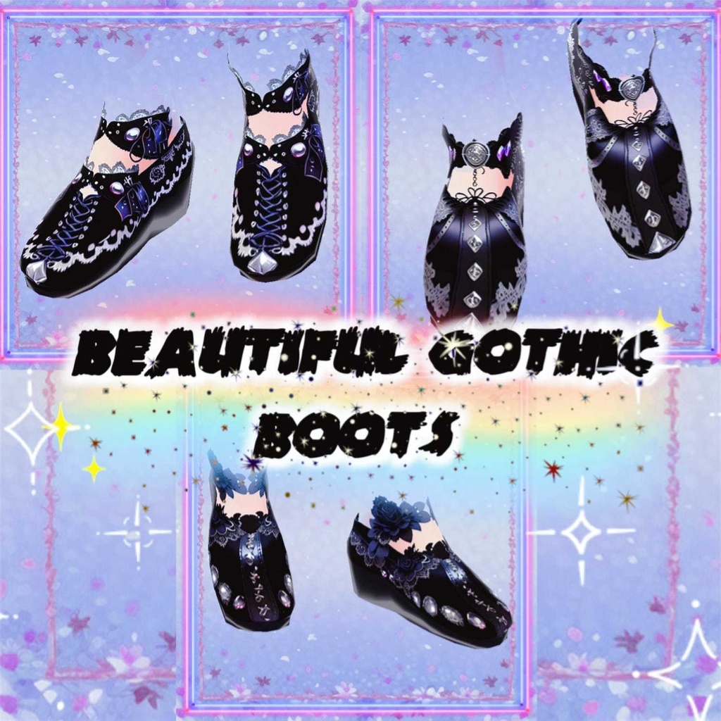 Beautiful Gothic Boots for VRoid Studio