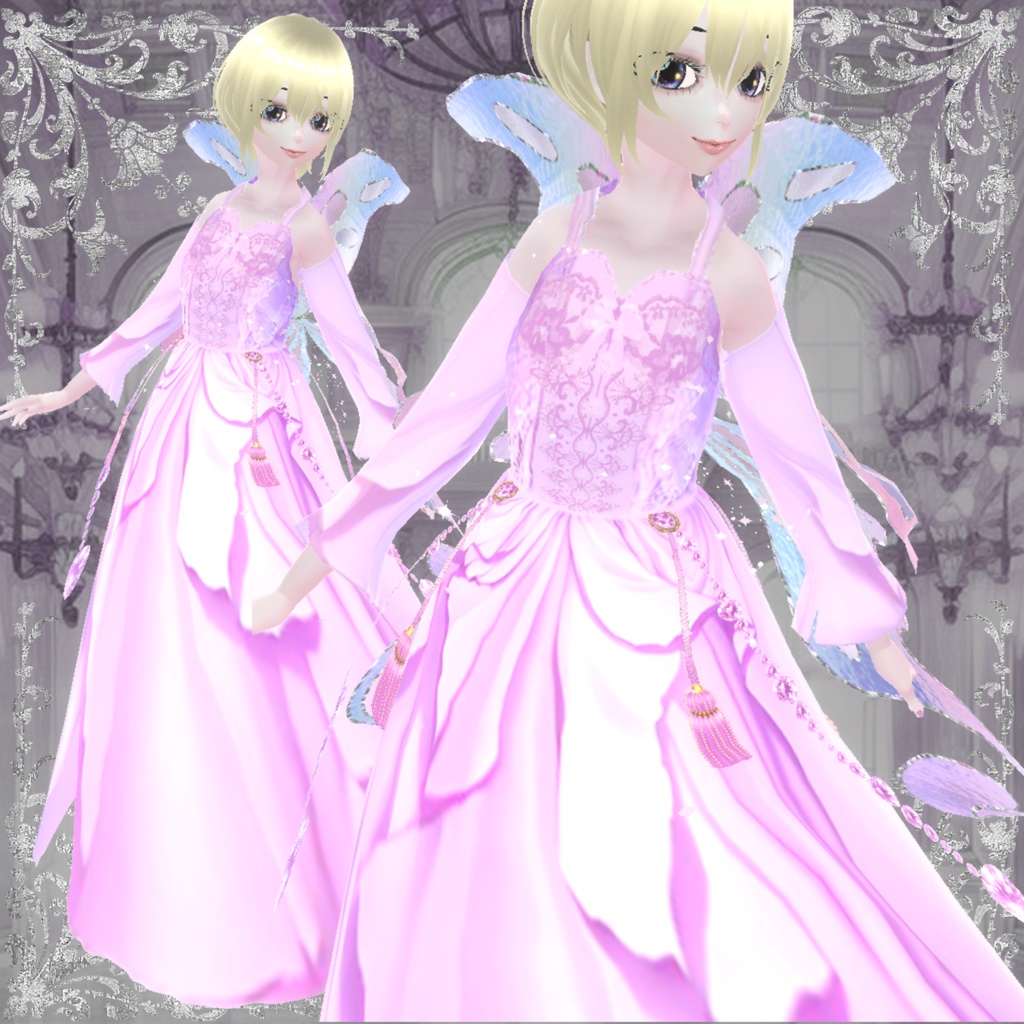 Fairy Princess Outfit with wings and glitter (VRoid Studio)