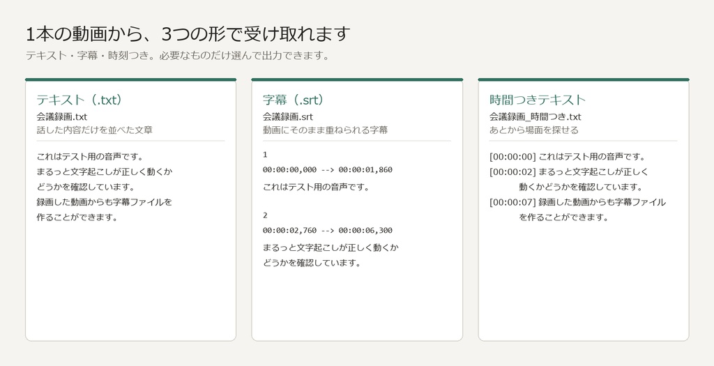 文字起こしソフト|字幕(SRT)同時出力・オフライン完結・録画(.ts)対応 Windows買い切り「まるっと文字起こし」