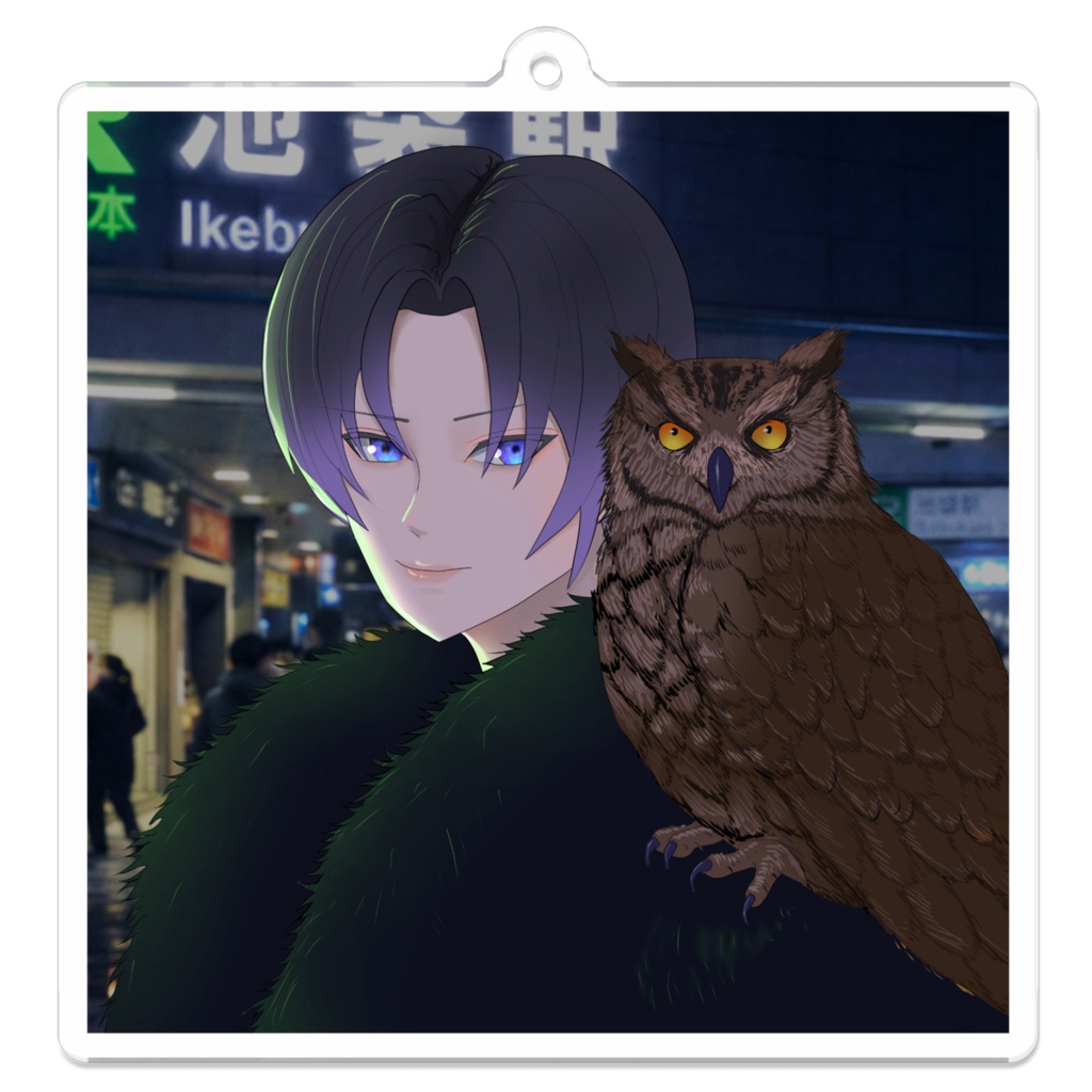 アクキー「夜の池袋」文字なしver.