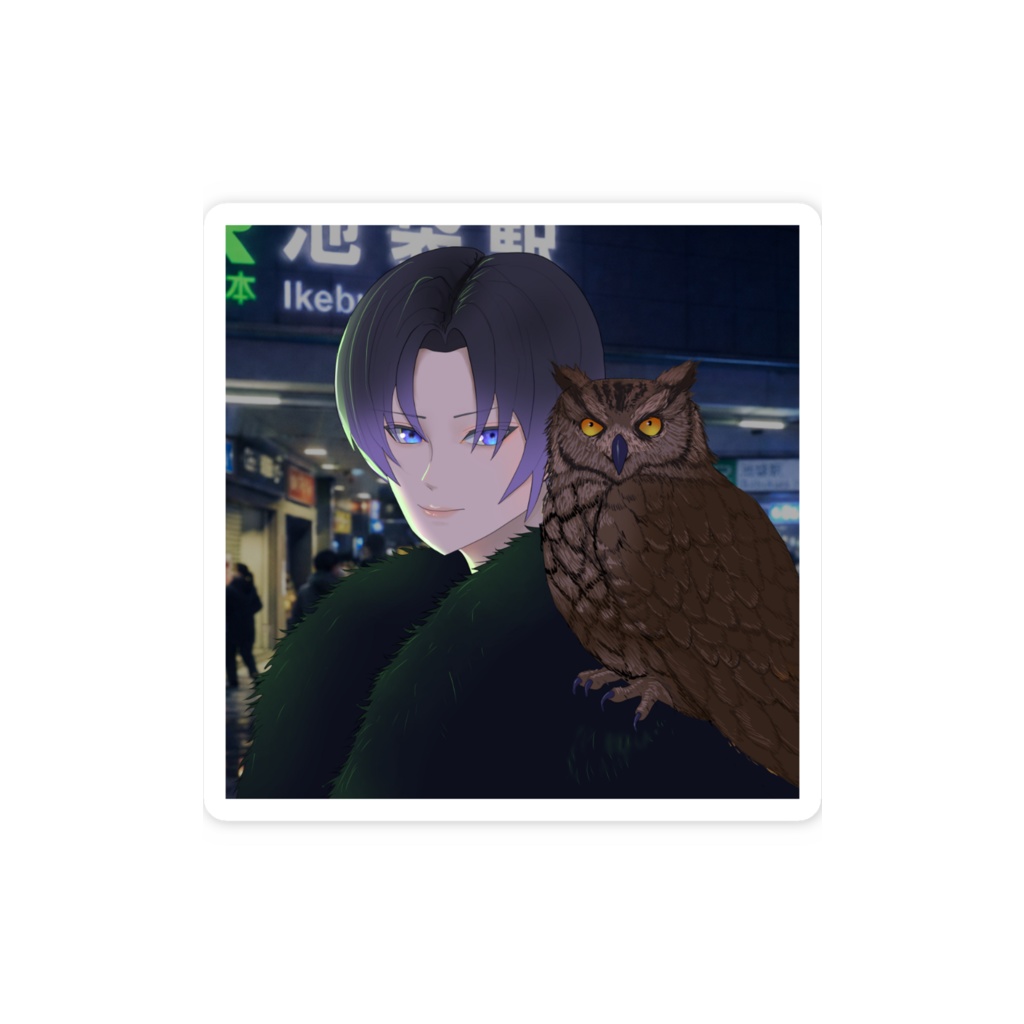 ステッカー「夜の池袋」文字なしver.