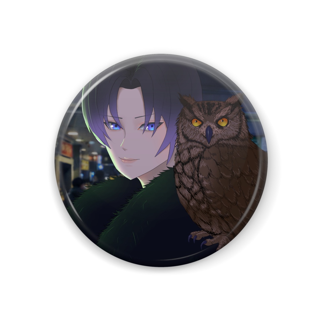 缶バッジ「夜の池袋」文字なしver.