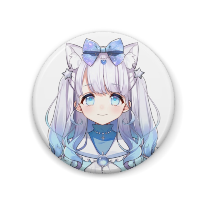 星月あまね　缶バッジ2Pカラー猫耳ver.