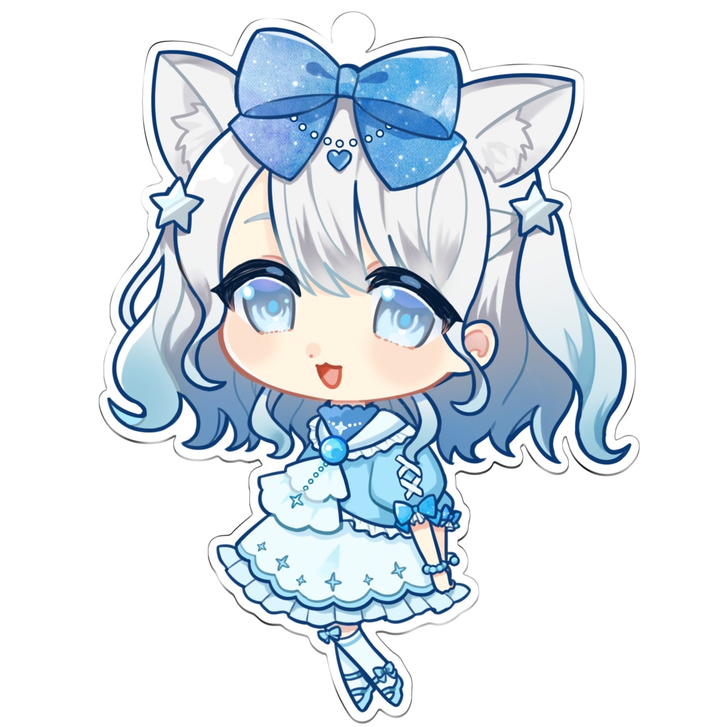 星月あまね　アクリルキーホルダー2Pカラー猫耳ver.