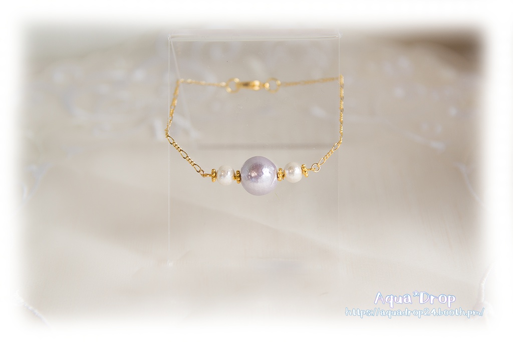 コットンパールのブレスレット(色松イメージアクセサリー)