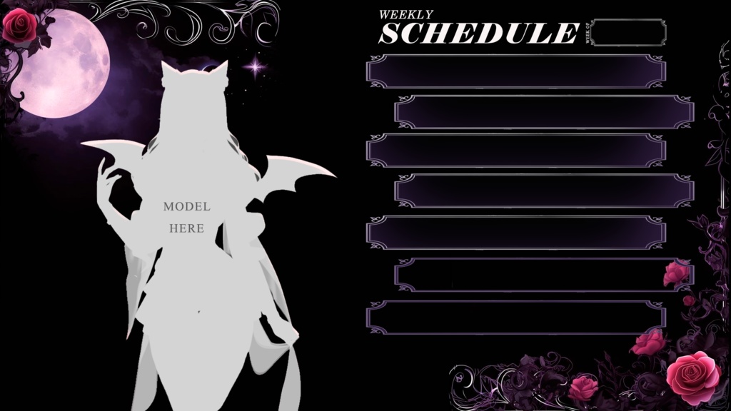 【Vtuber素材】週間配信スケジュール| Twitch Schedule | Streamer Assets |Stream Schedule | Vtuber Schedule