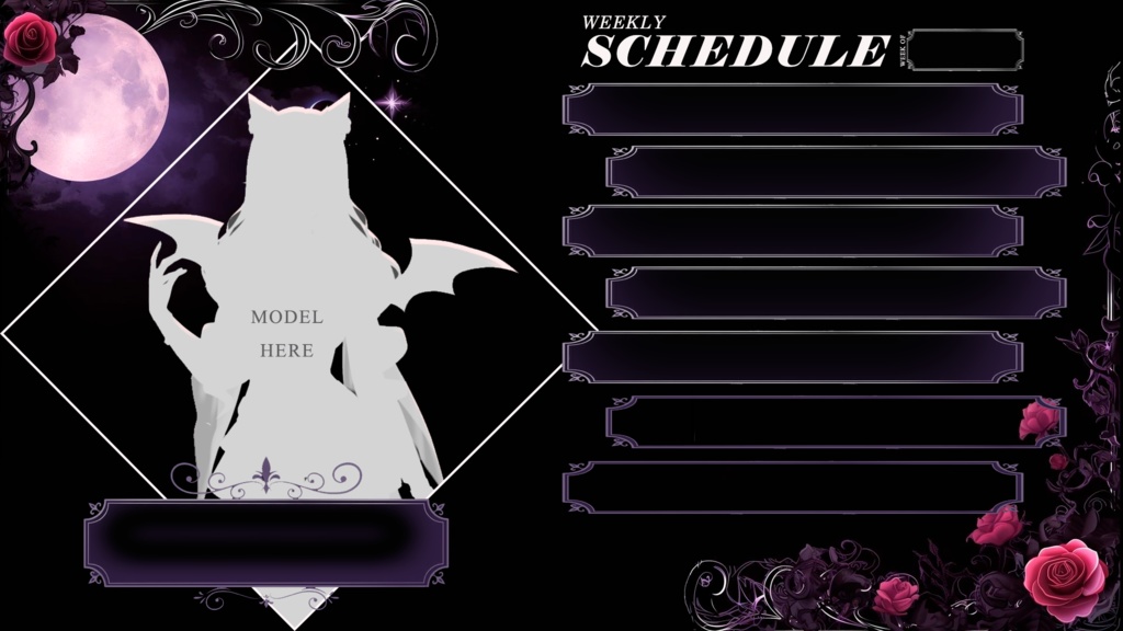 【Vtuber素材】週間配信スケジュール| Twitch Schedule | Streamer Assets |Stream Schedule | Vtuber Schedule