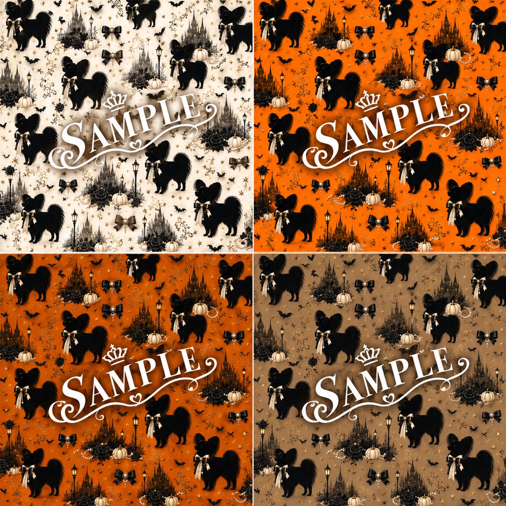 Pearl & Noir Halloween|Papillon Collection|12 Digital Papers