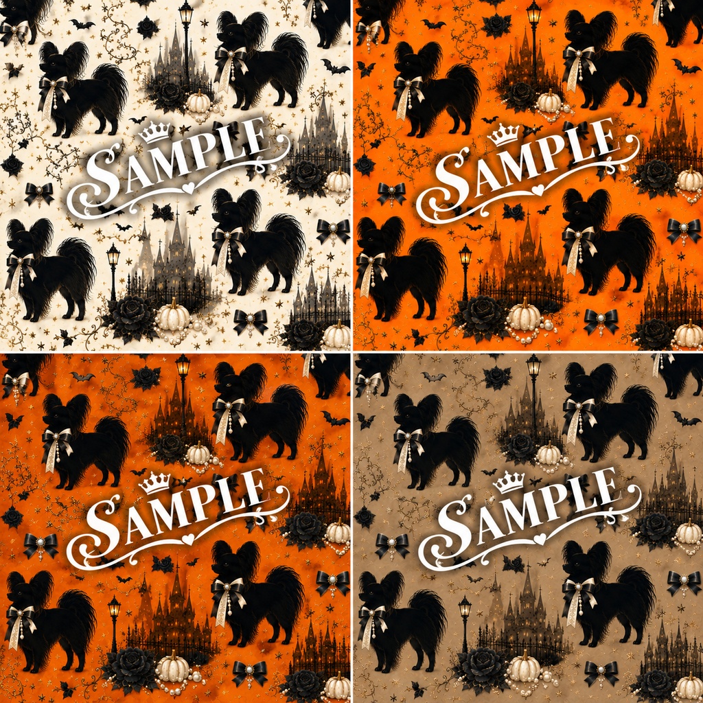 Pearl & Noir Halloween|Papillon Collection|12 Digital Papers