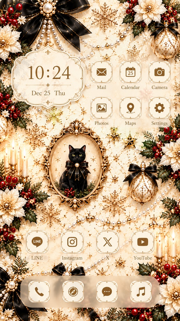 Pearl & Noir|Christmas Cat Collection|5 Digital Papers