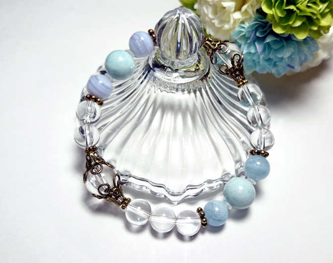 ラリマーとアクアマリンのブレスレット