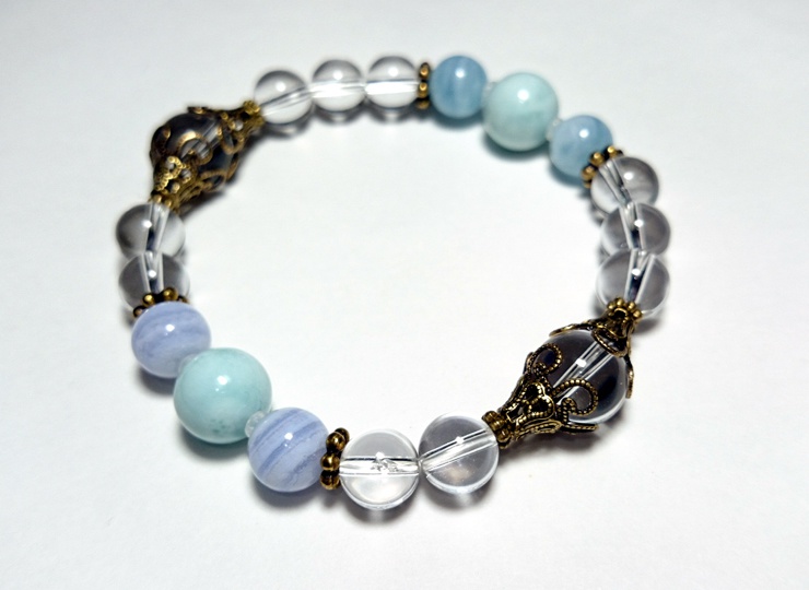 ラリマーとアクアマリンのブレスレット