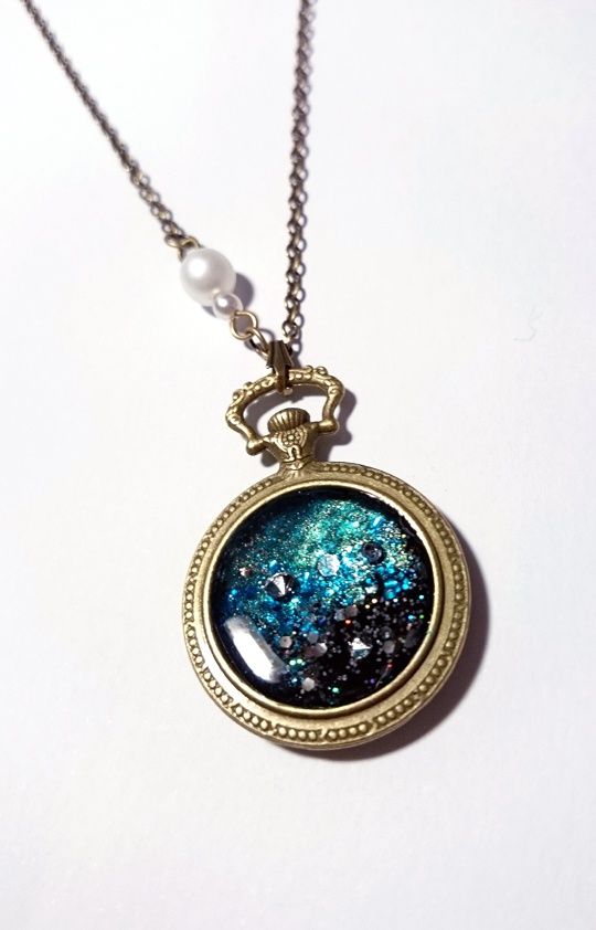 【再入荷】懐中時計とパールのペンダント