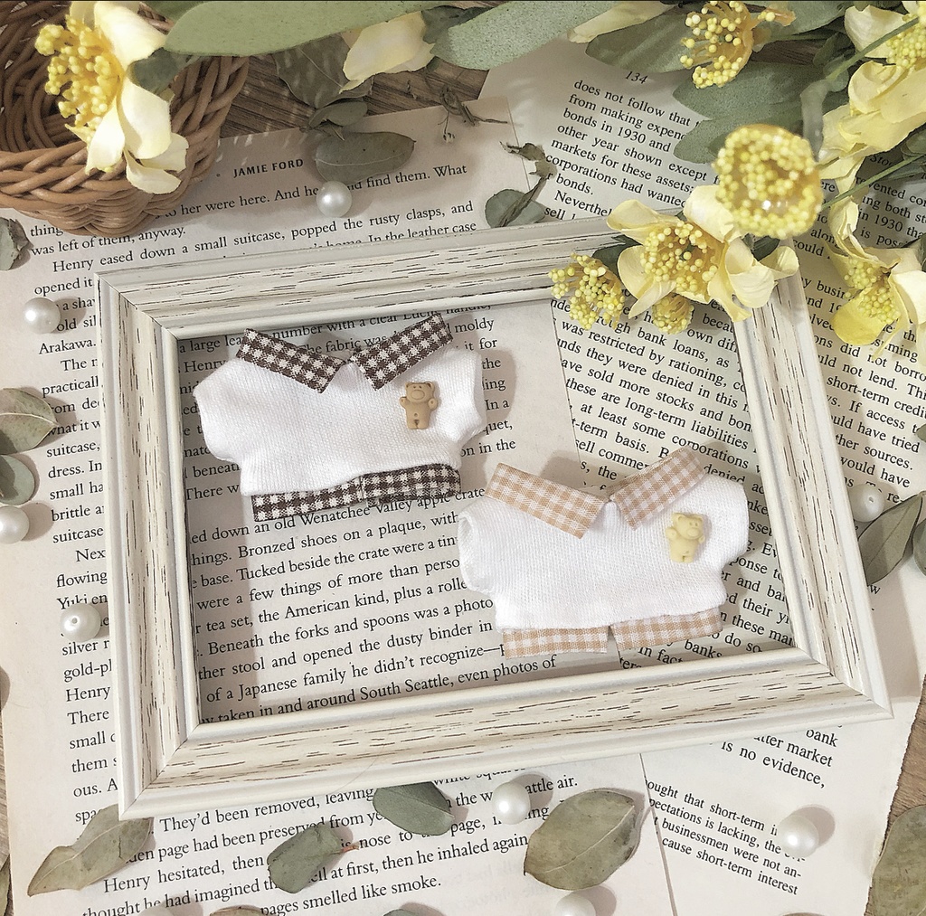 重ね着風クッキーくまちゃんシャツ