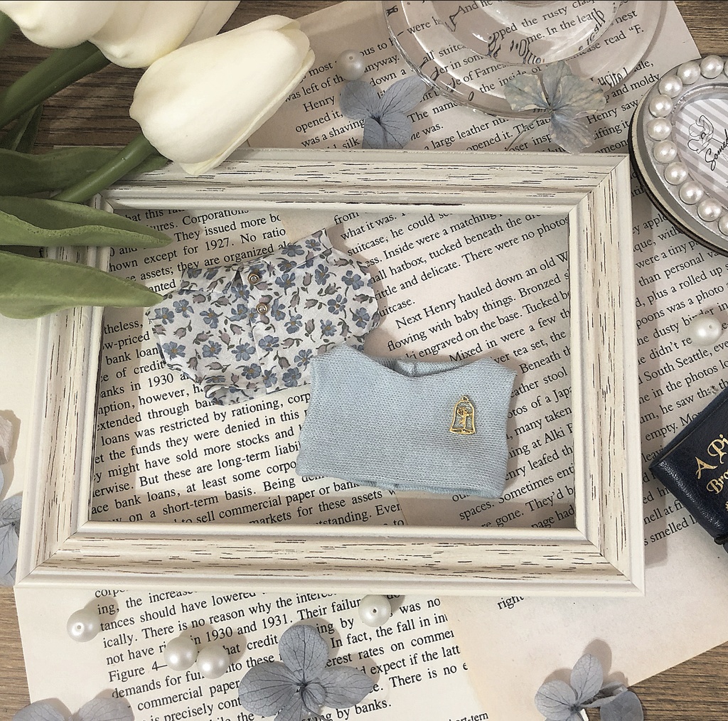 お花シャツ×ニットベストセット