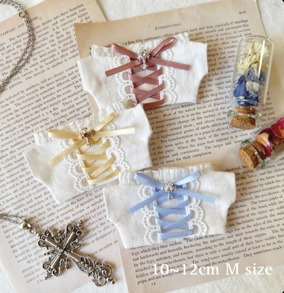 lace up blouse( cross ✞ white )