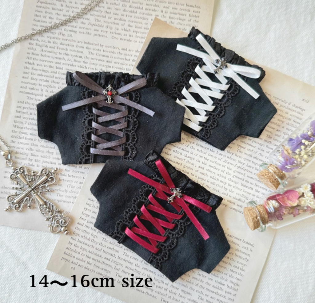lace up blouse( cross ✞ black )