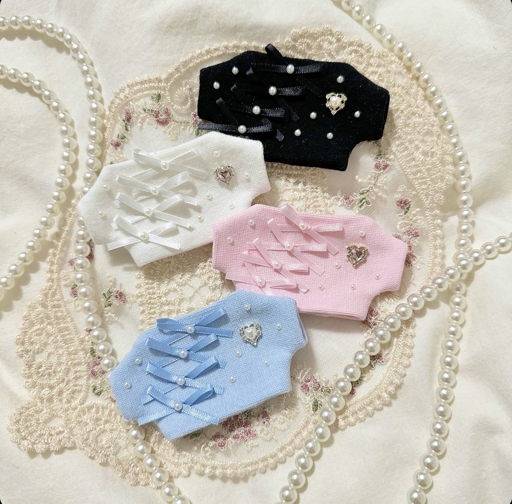 perl × ribbon ໒꒱ lovely knit