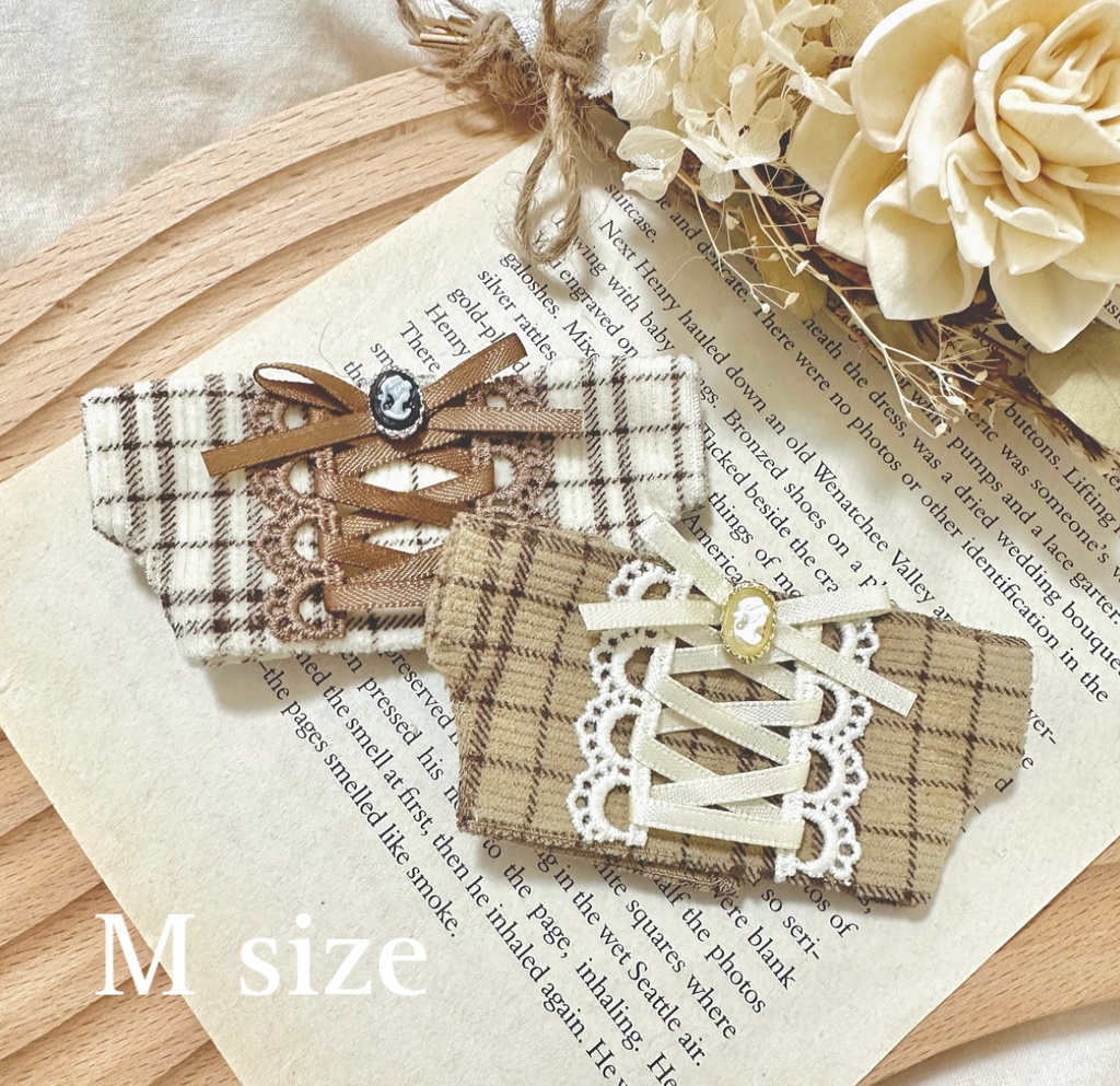 lace up blouse( sweet plaid ♡ )