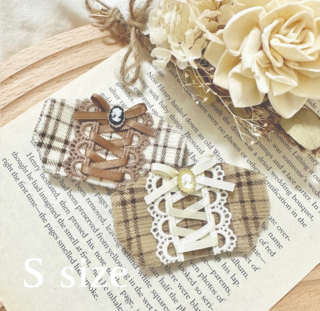 lace up blouse( sweet plaid ♡ )