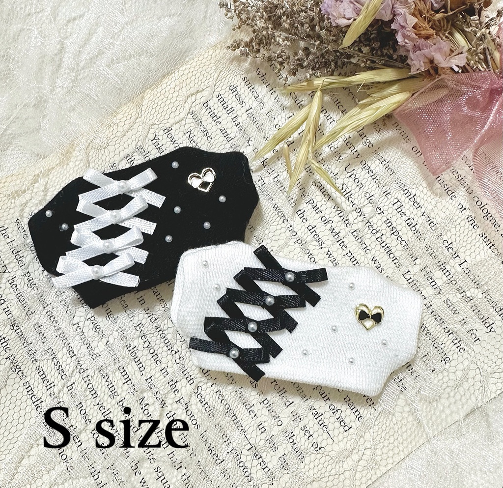 perl × ribbon ໒꒱ monotone knit