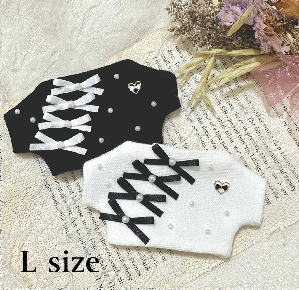 perl × ribbon ໒꒱ monotone knit