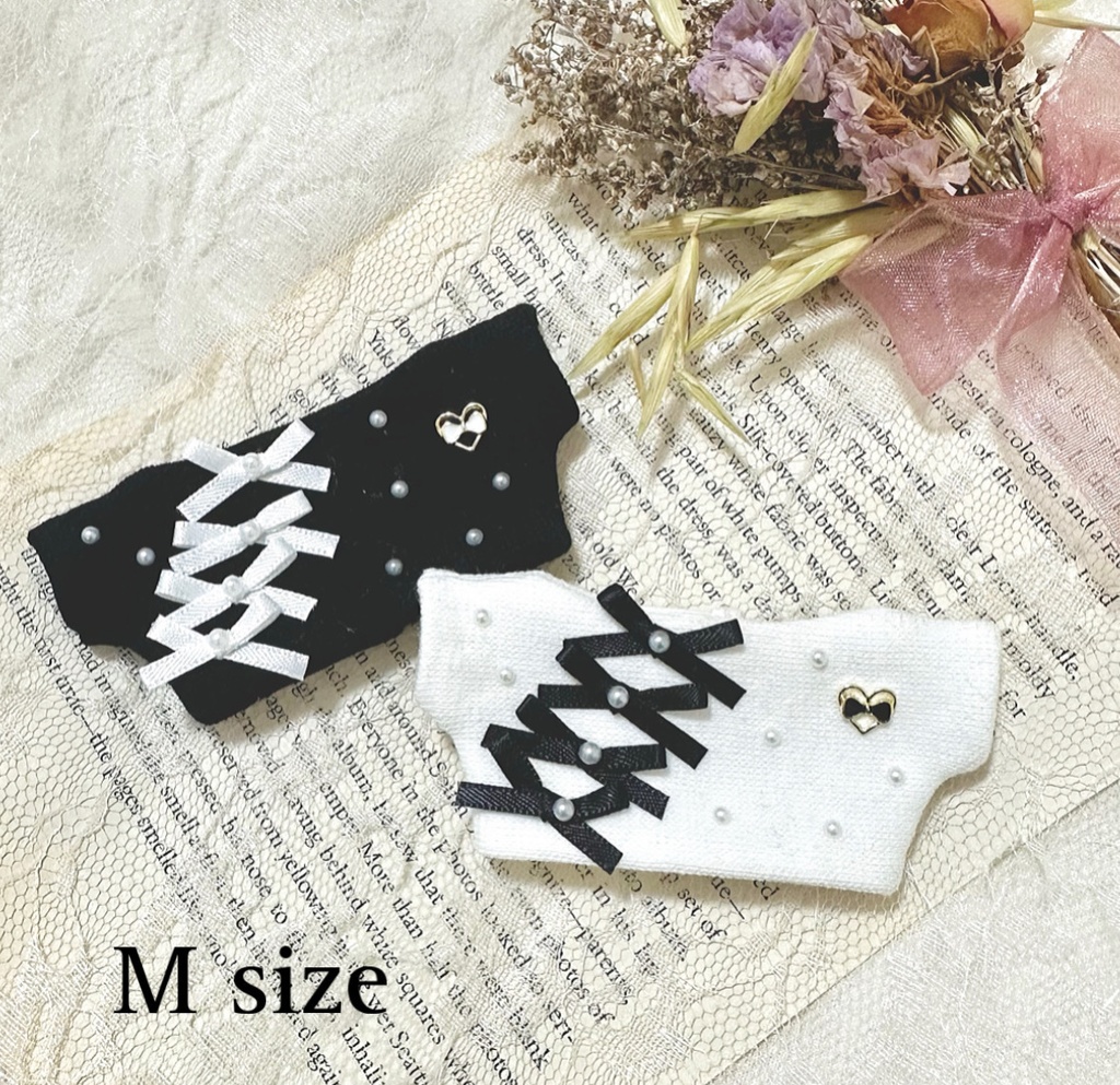 perl × ribbon ໒꒱ monotone knit