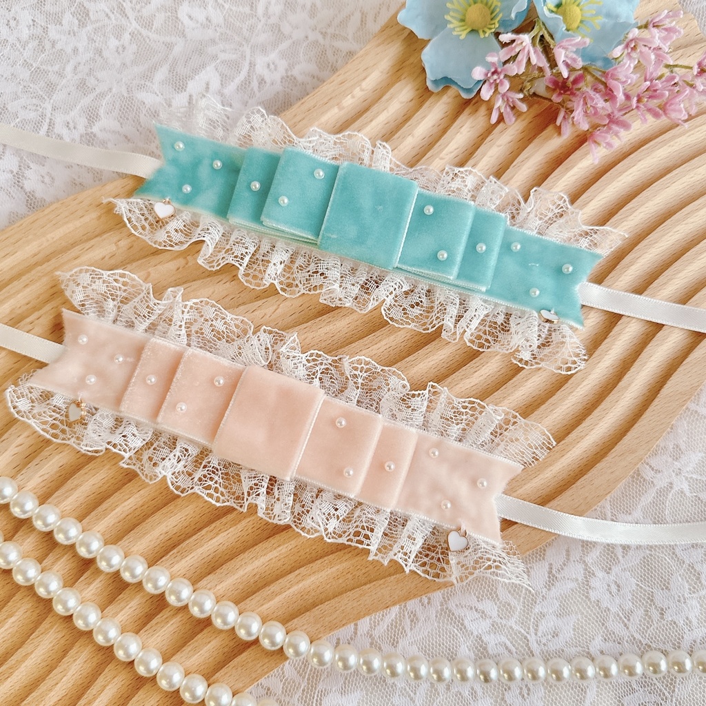 velours ribbon ୨୧ head dress