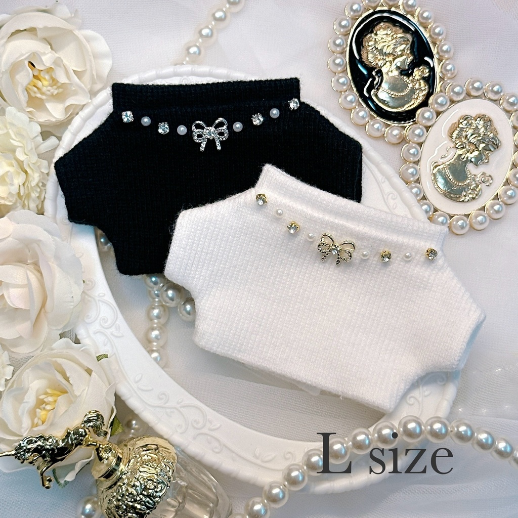 knit tops × necklace ୨୧