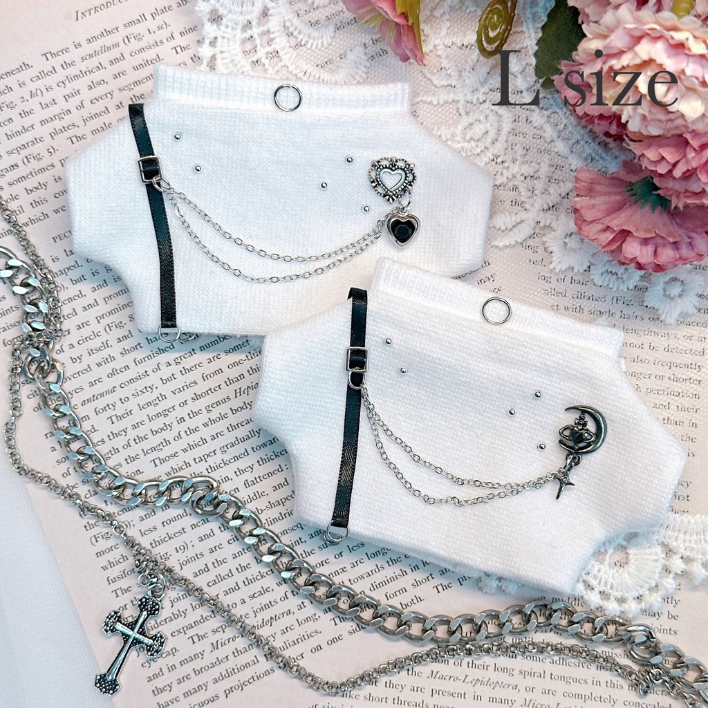 white knit × harness( heart ♥ & moon ⏾ )