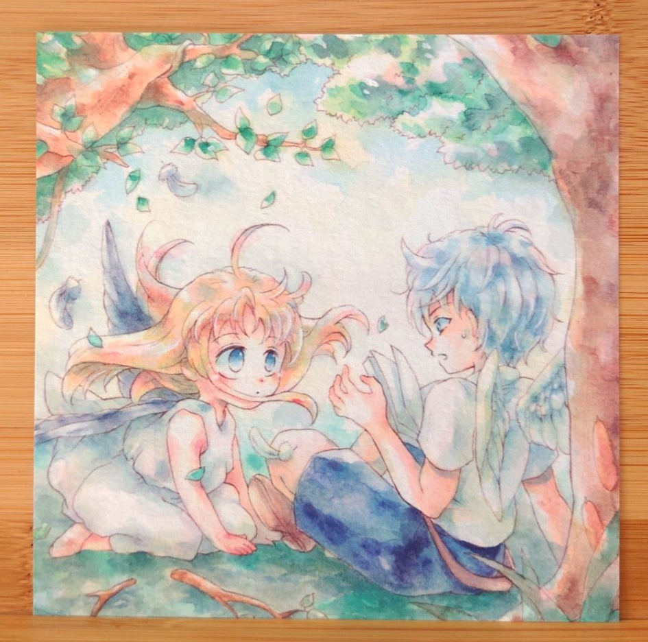 スクエアカード　零れ落ちる天使と色褪せた悪魔