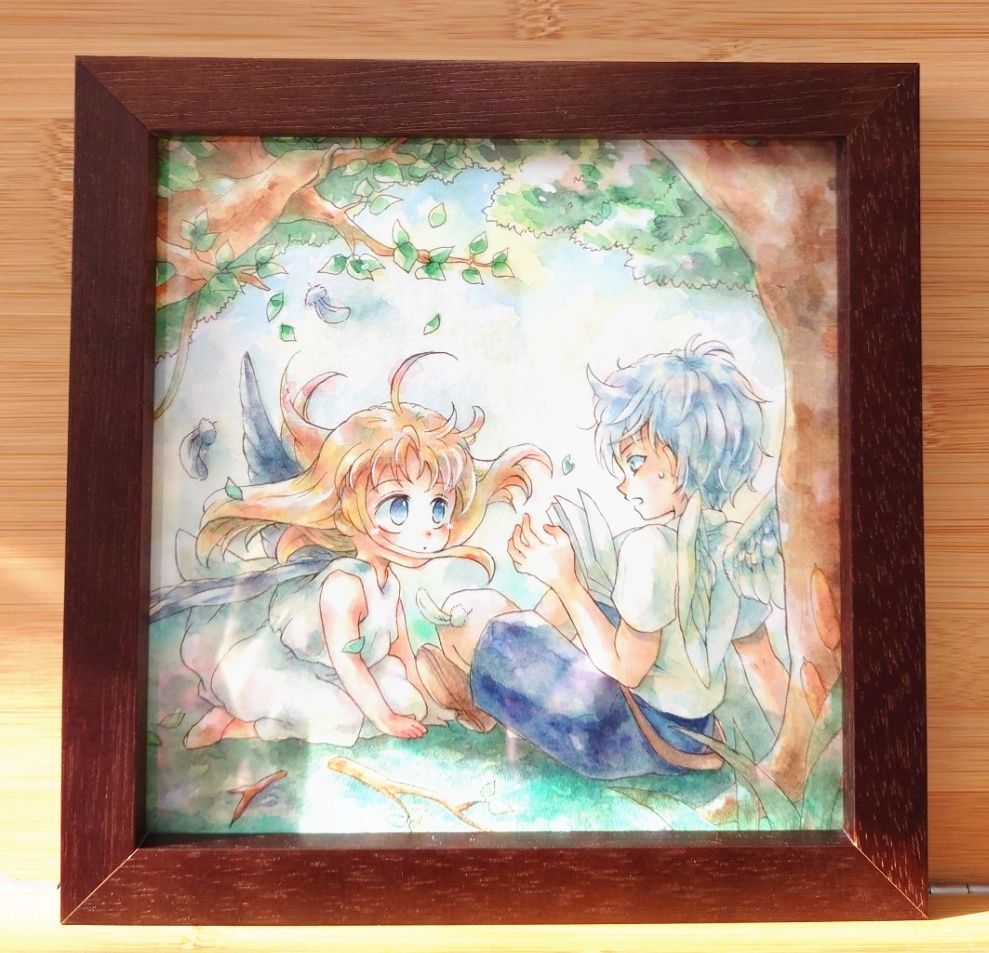 額装原画　零れ落ちる天使と色褪せた悪魔1