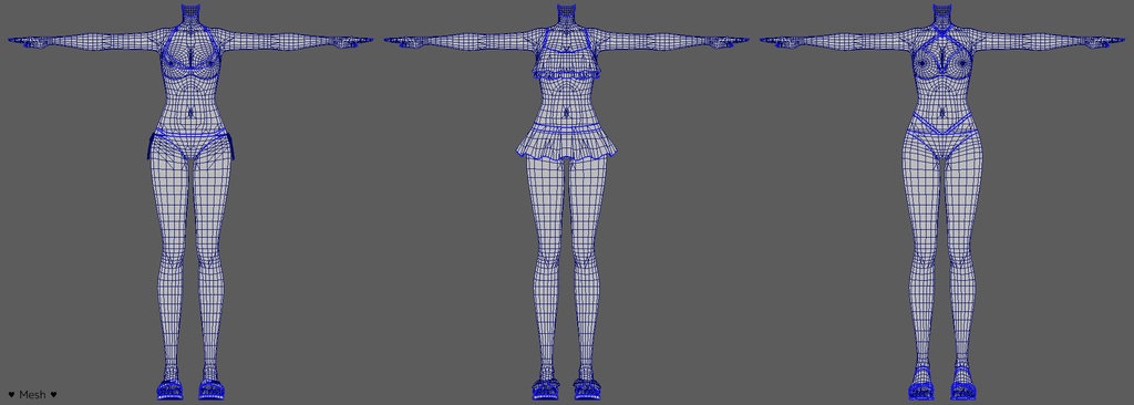 【3D】水着モデル3セット