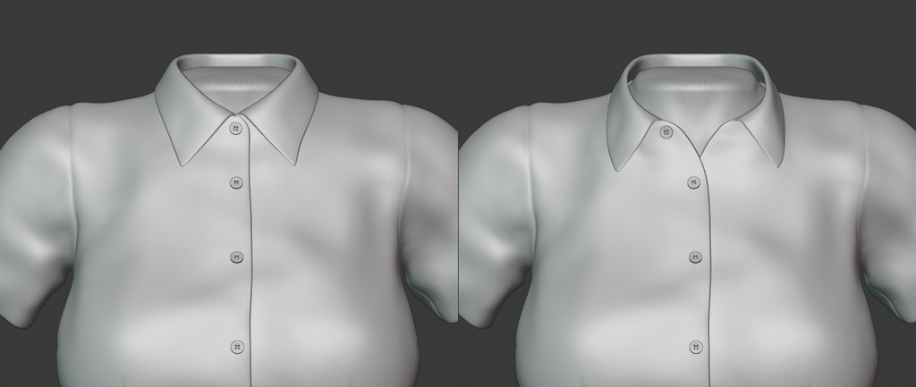 3Dモデル JKブラウス・スカート・リボン 3点セット