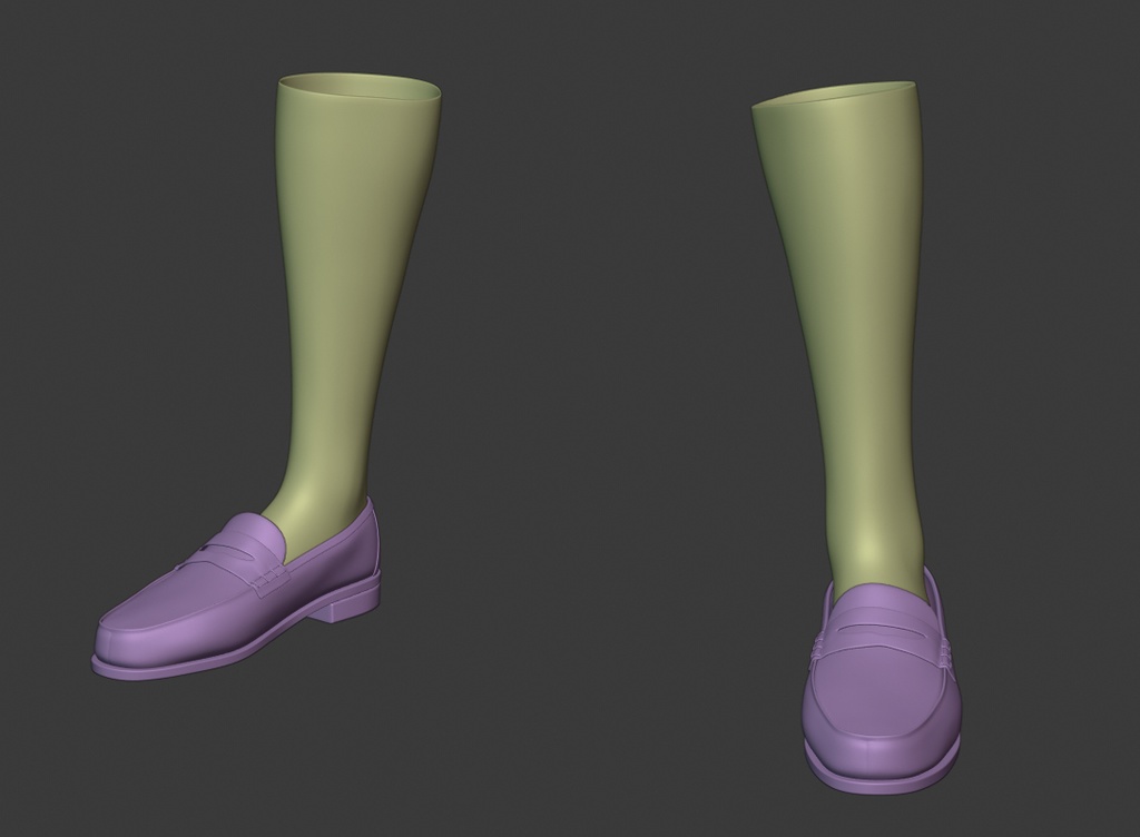 3Dモデル JKハイソックス・ローファーセット