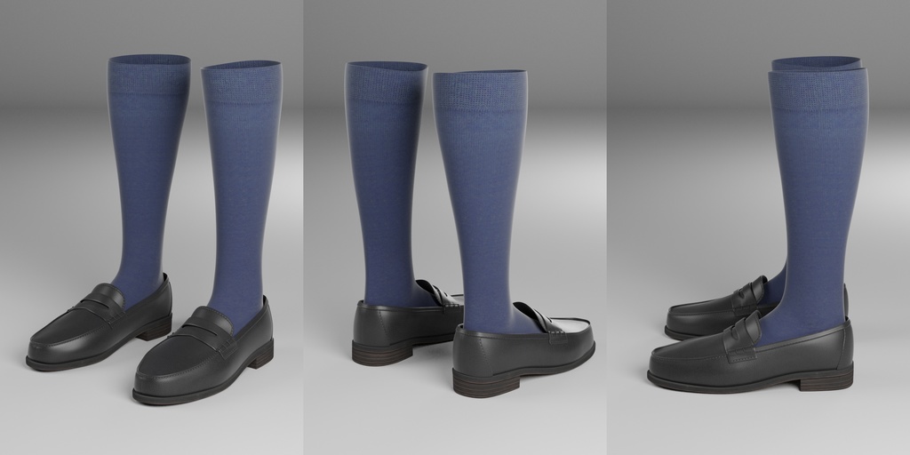 3Dモデル JKハイソックス・ローファーセット