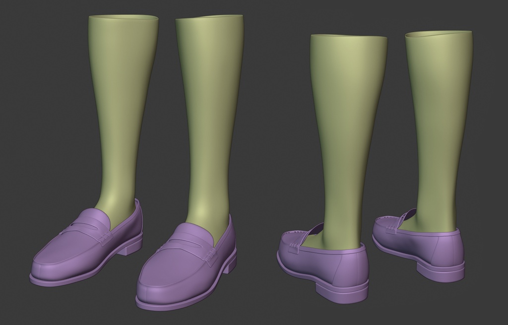 3Dモデル JKハイソックス・ローファーセット