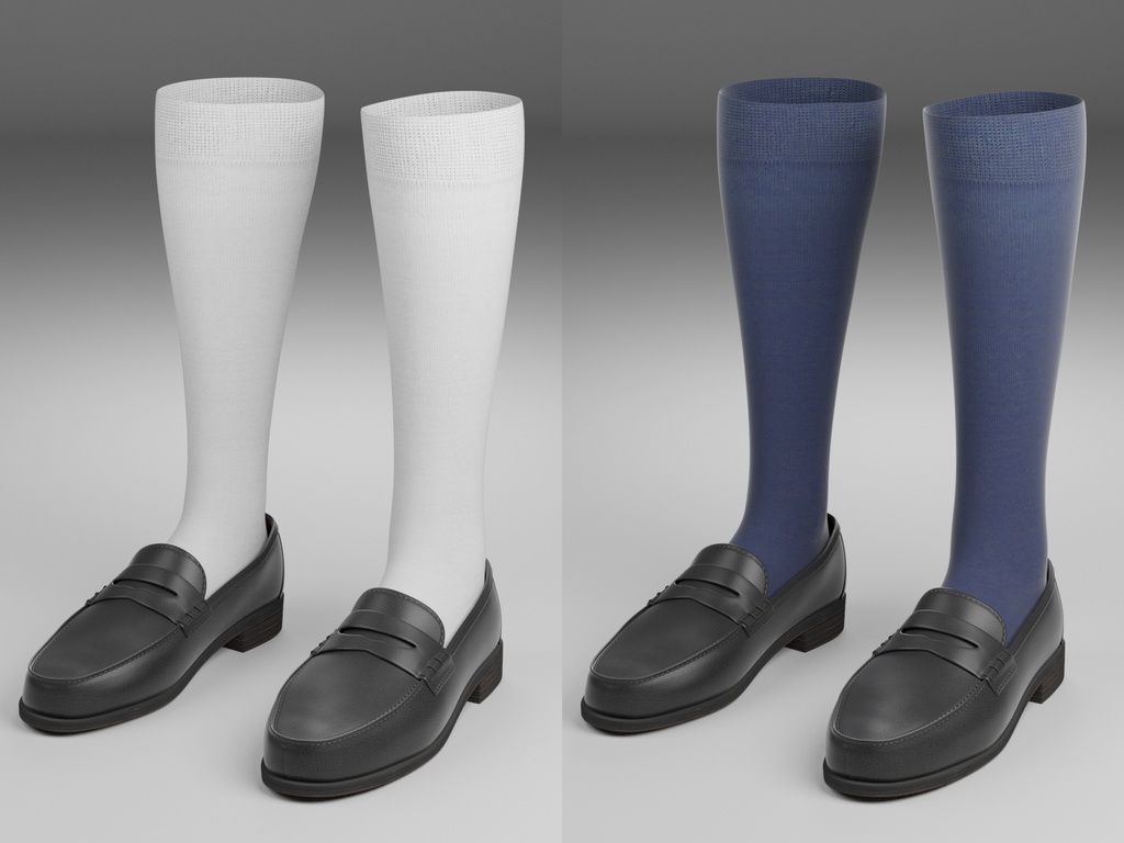 3Dモデル JKハイソックス・ローファーセット