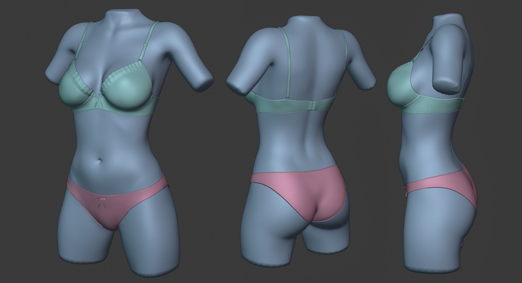 3Dモデル ブラ・パンティセット
